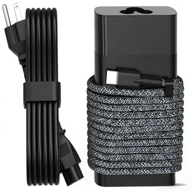 QIOUZW 65W USB-C laptop charger front view, compact and travel-friendly for daily use.
