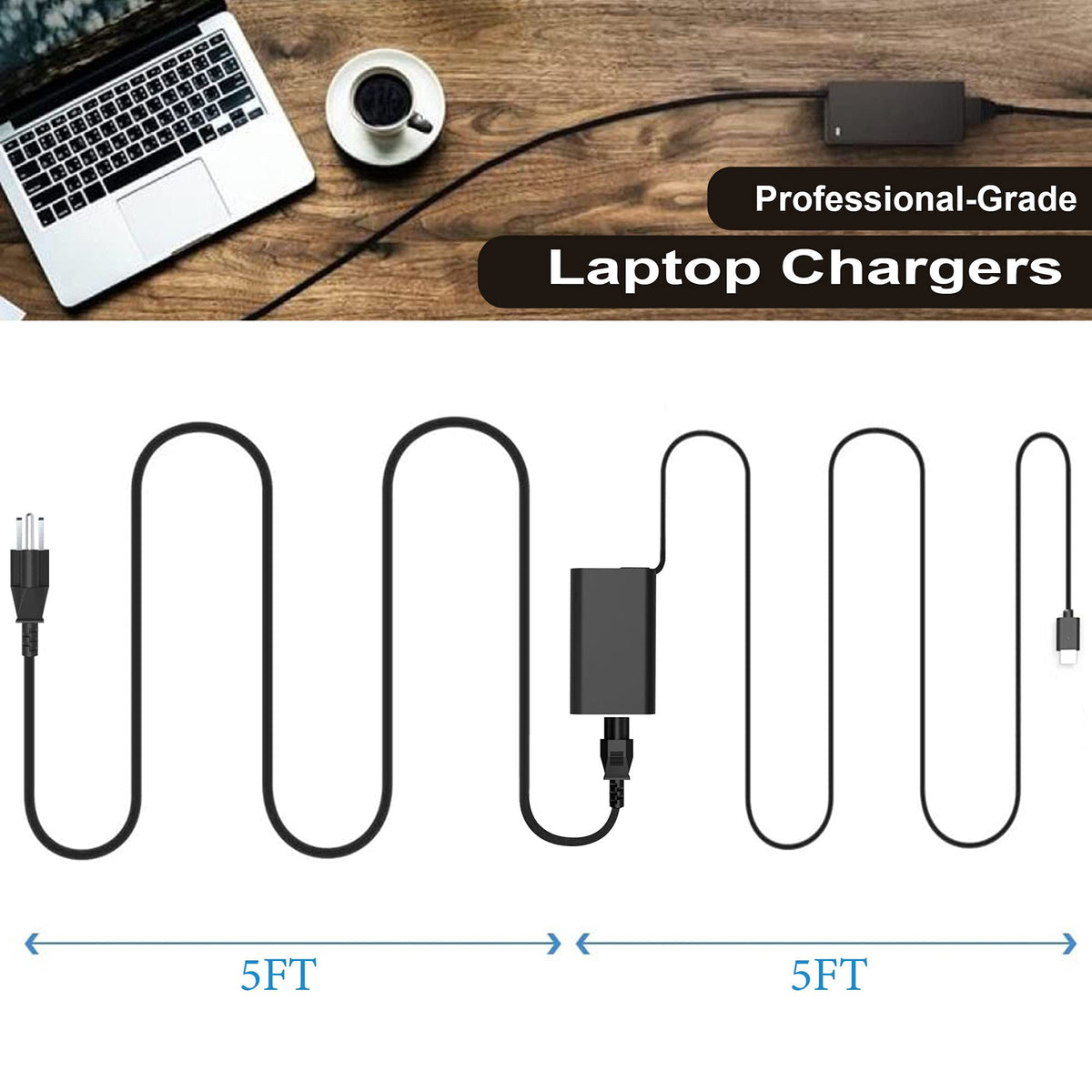 QIOUZW adapter plugged into HP Spectre x360 in use, delivering full 90W power