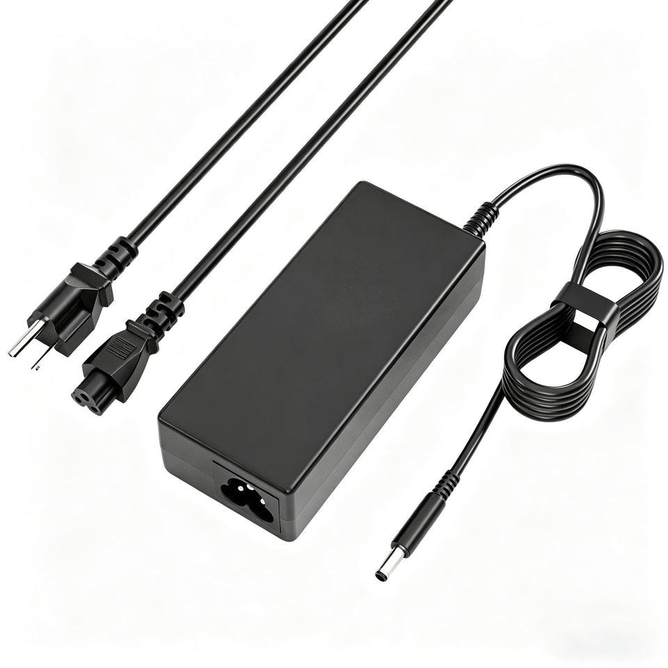 QIOUZW Dell 90W AC adapter front view powering OptiPlex desktops