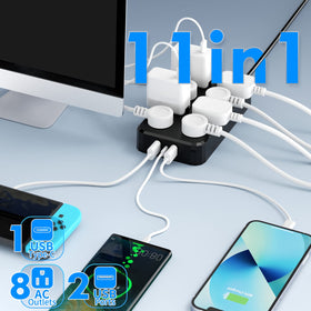 Qiyuan closeup of USB‑C and USB ports offering fast charging for modern devices