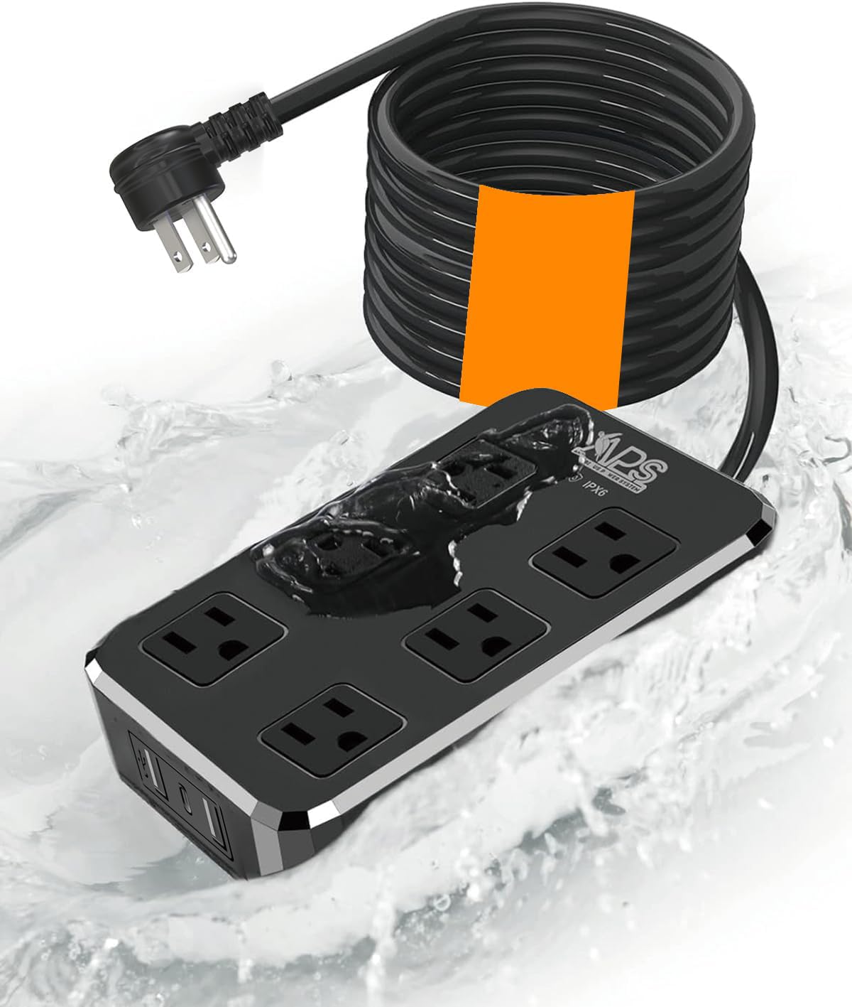 Qiyuan front view showing six outlets and three USB ports for versatile power