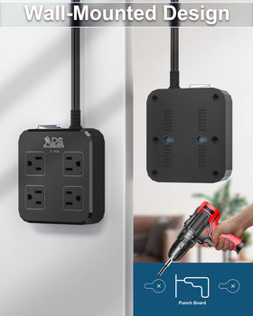 Qiyuan label closeup showing ETL listing and surge protection for certified safety