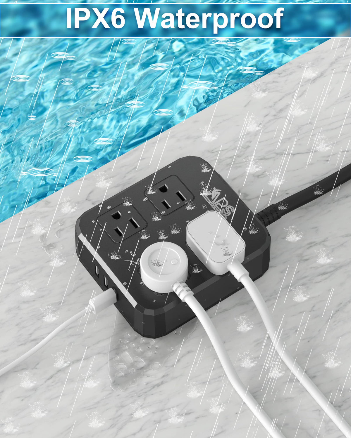 Qiyuan USB ports closeup showing USB-A and USB-C for fast outdoor device charging