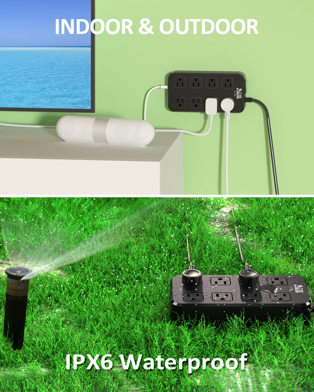 Qiyuan waterproof seal and IPX6 marking, shows weatherproof protection for outdoor use