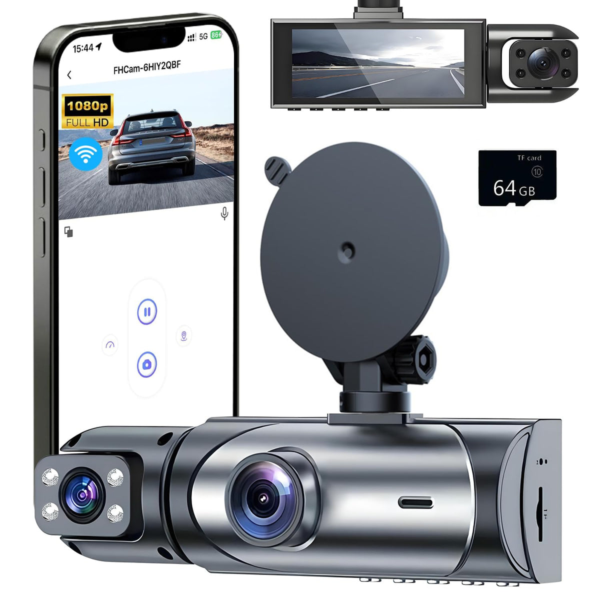 QiyuanLS 1080p front dashcam provides clear daytime footage for safer driving