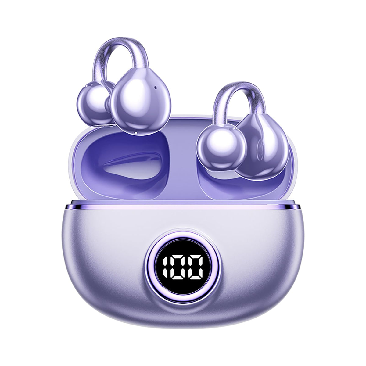 QJF clip-on earbuds for small ears with secure comfortable fit, glasses-friendly