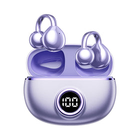 QJF clip-on earbuds for small ears with secure comfortable fit, glasses-friendly