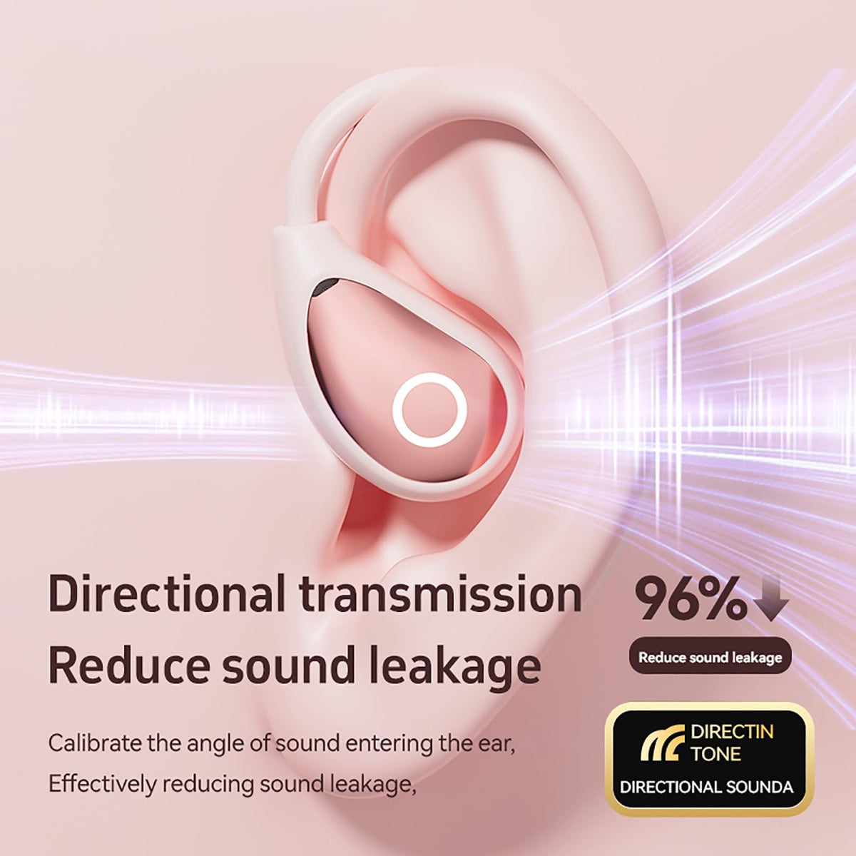 QJF pink earbuds IP54 sweatproof protection during workouts and light rain.