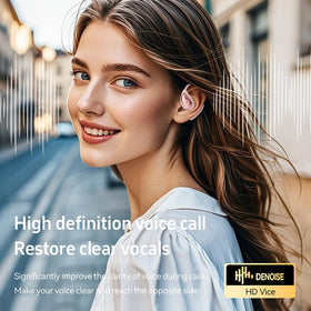 User wearing QJF open-ear buds while cycling maintains environmental awareness.