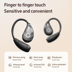 QJF touch controls provide hands-free music, calls, and assistants.