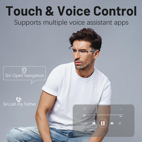 QJF Smart Glasses Bluetooth 5.3 ensures fast, stable connections with energy efficiency