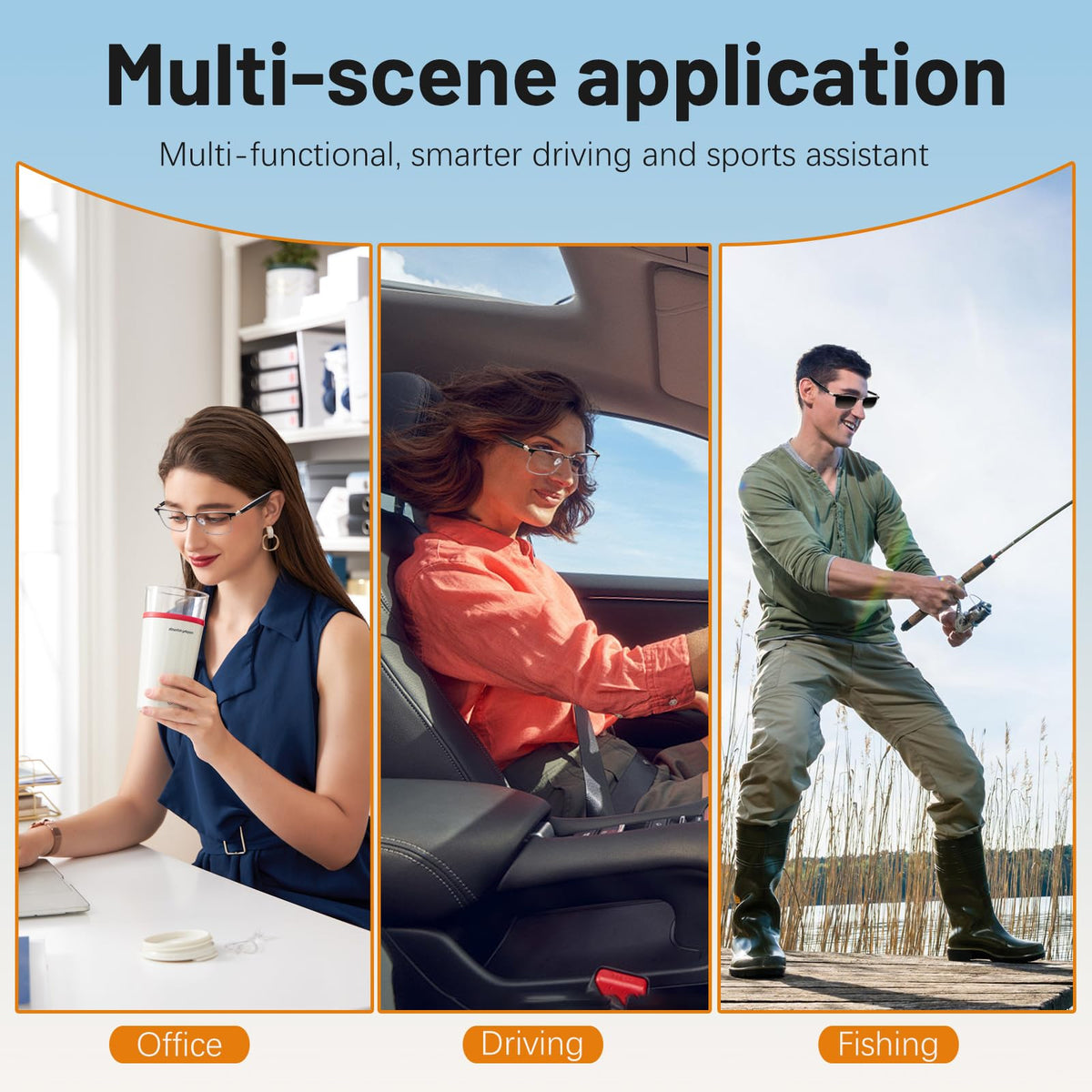 QJF Smart Glasses lightweight 33g frame for all-day comfort with flexible temples