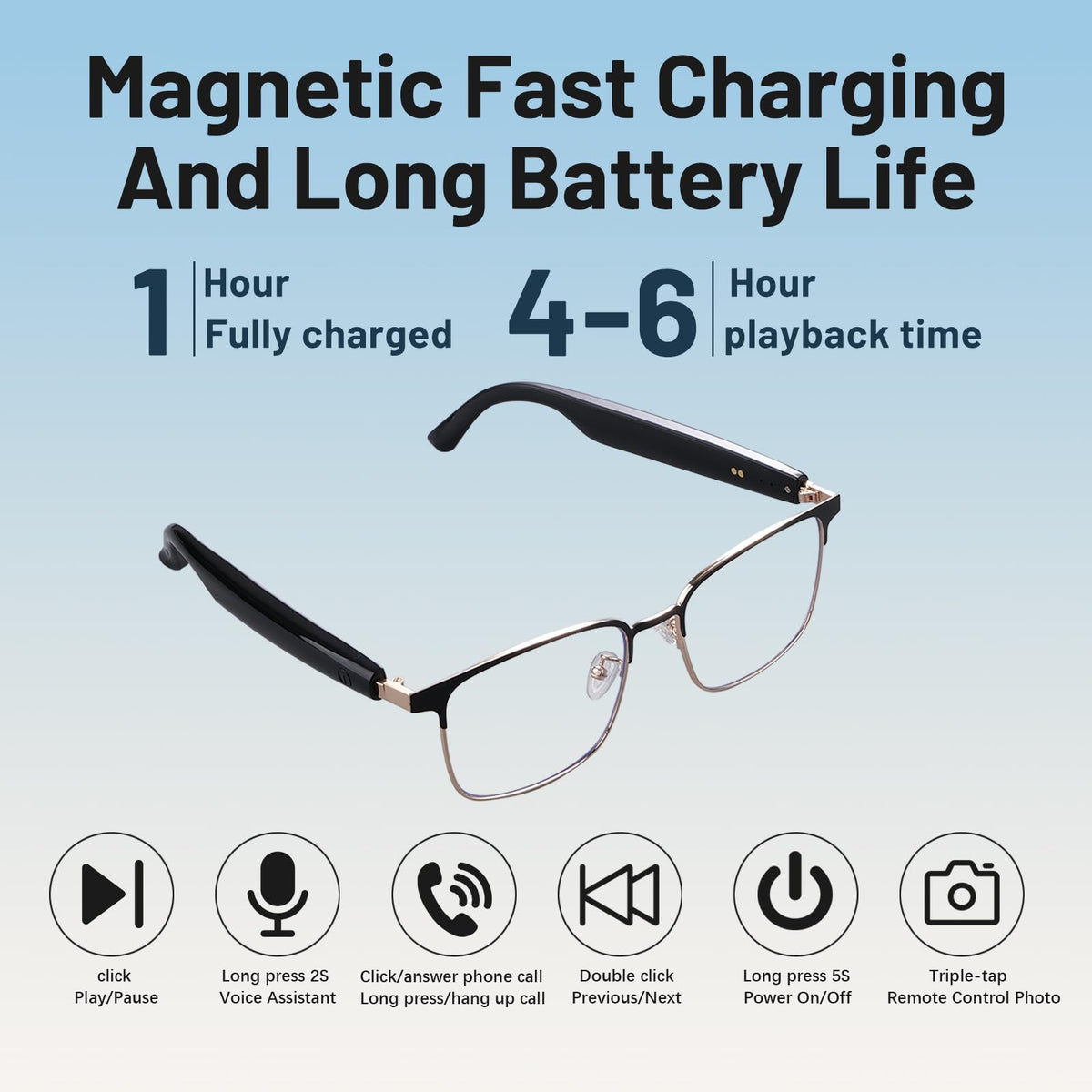 QJF Smart Glasses unisex driving design suitable for multiple activities