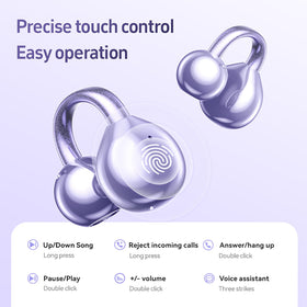 QJF ultralight clip-on earbuds weighing 4.3g for all-day comfort
