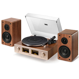 QLEARSOUL HiFire X dual bookshelf speakers deliver rich bass and clear highs for vinyl or streaming