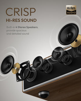 Qlearsoul ONE-Q built-in speakers delivering room-filling sound