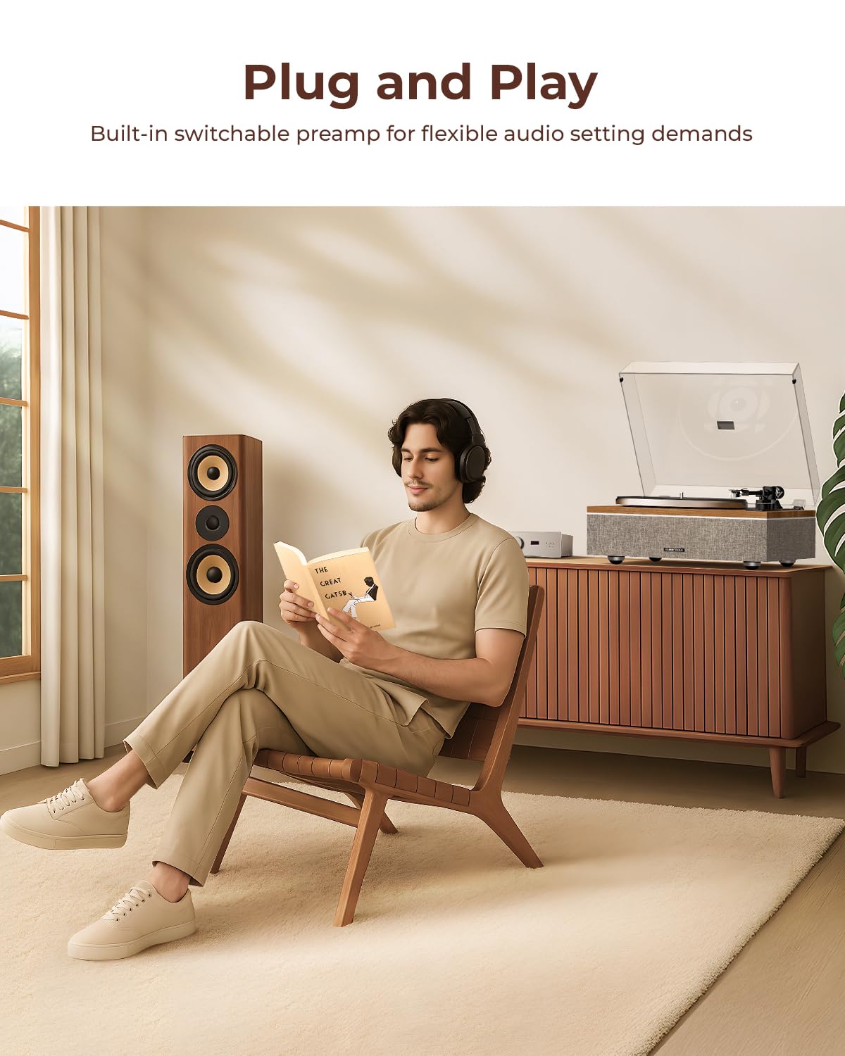 Qlearsoul One-S 33/45 RPM switch enables versatile playback options.