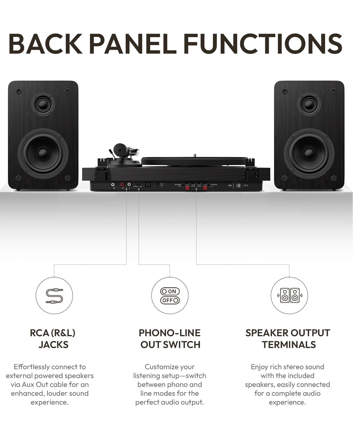 Qlearsoul SoulBox S1 operates at 33/45 RPM for versatile listening.