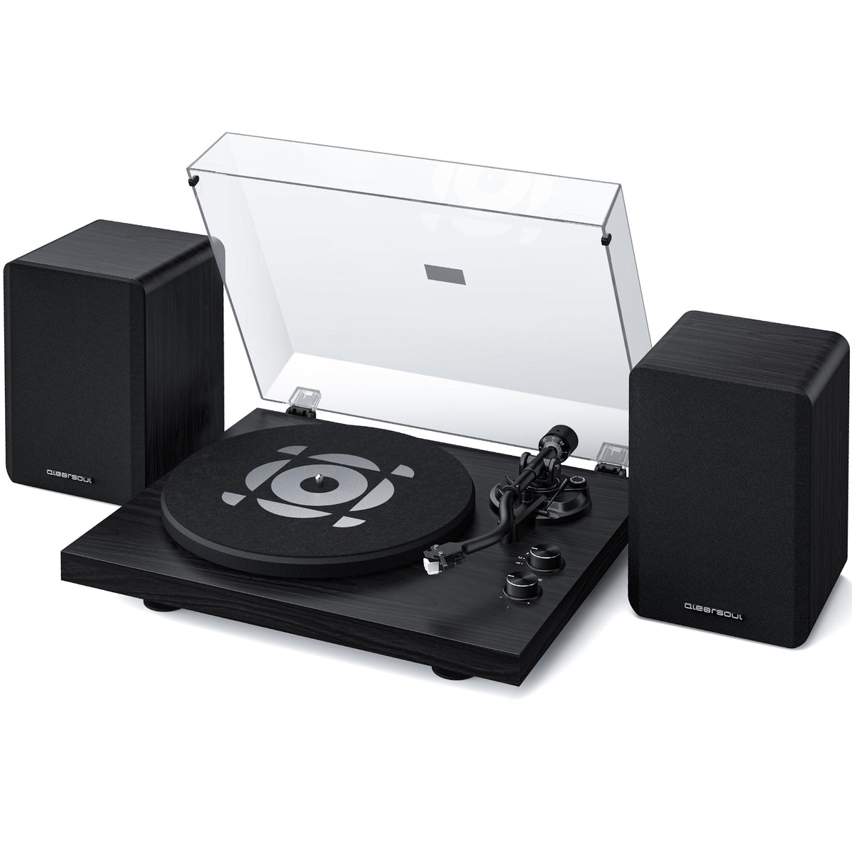 Qlearsoul SoulBox S1 front view with built-in preamp for easy setup.