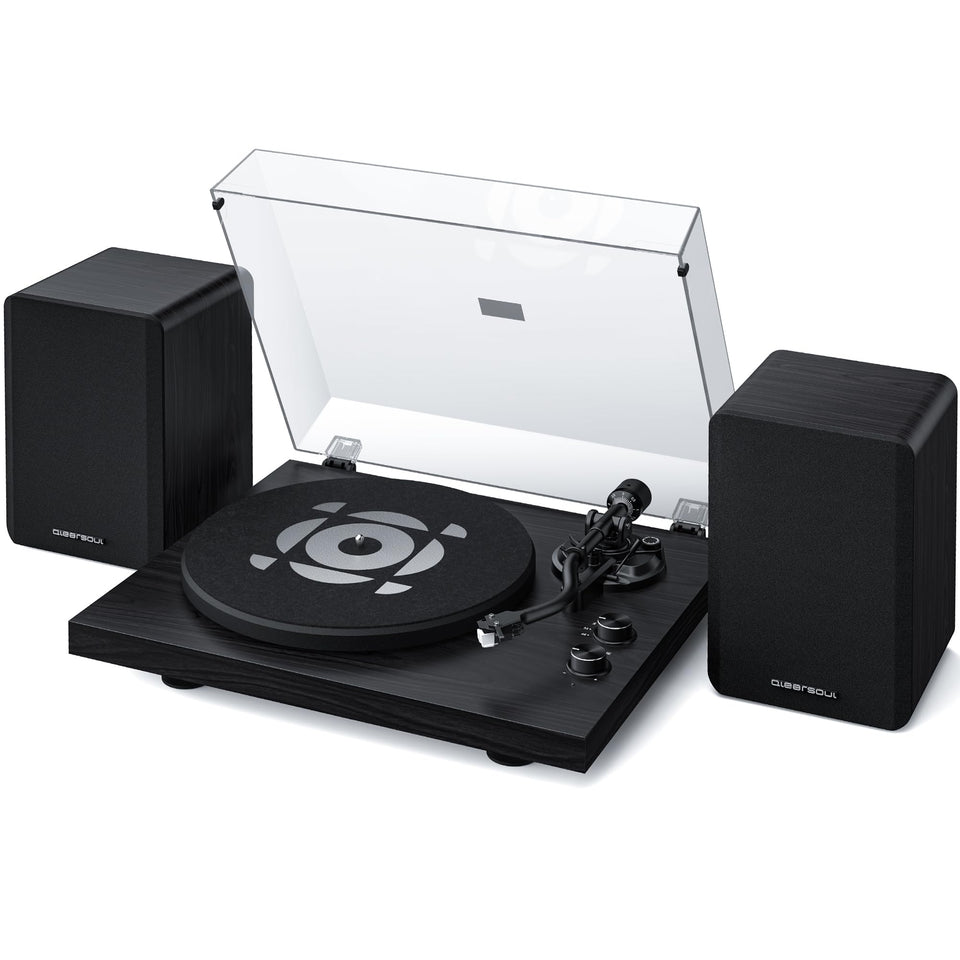 Qlearsoul SoulBox S1 front view with built-in preamp for easy setup.