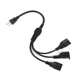 Qlfecle outlet splitter demonstrates a 3-outlet setup for multi-device desks.