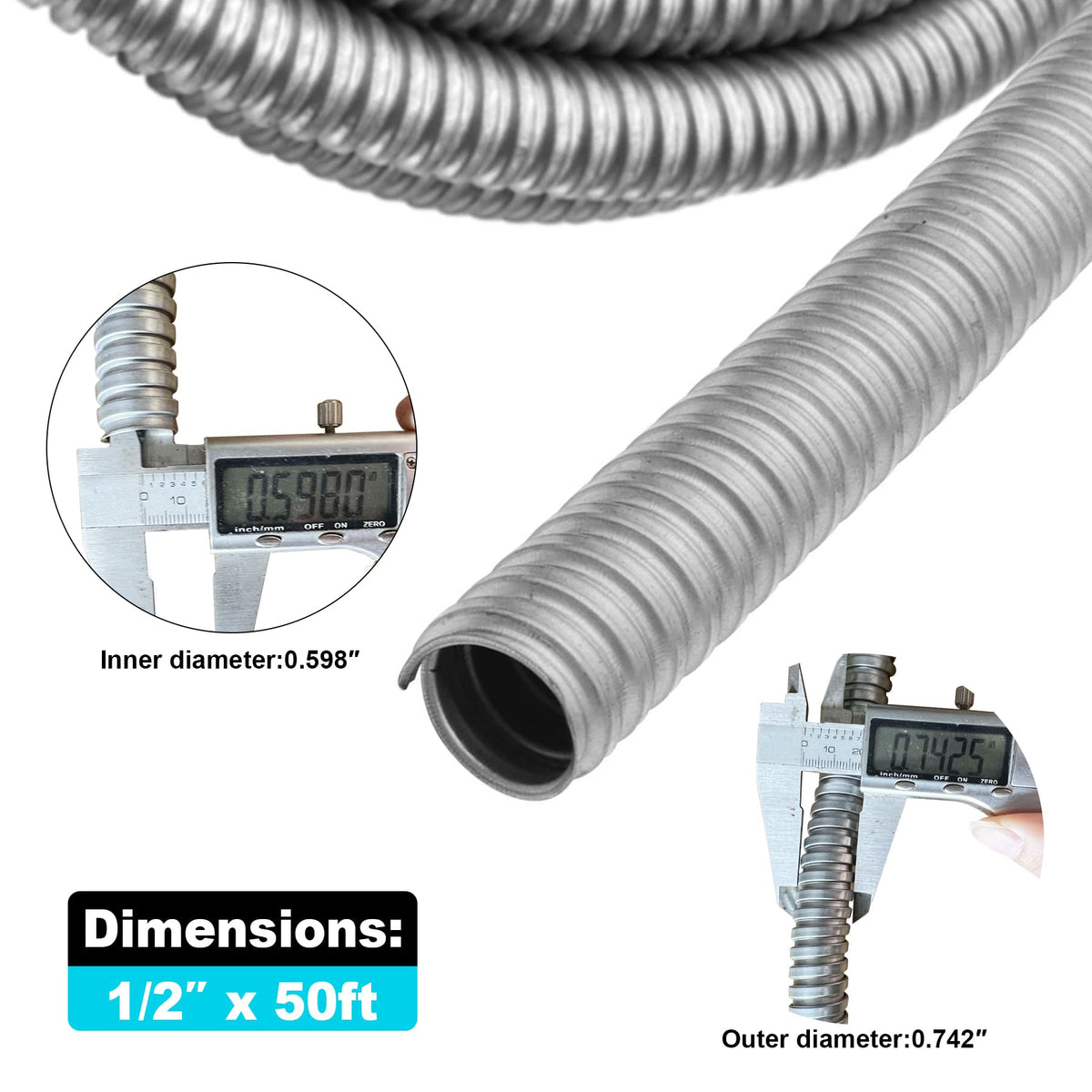Qlvily galvanized iron conduit for outdoor use protects cables against weather and impact.