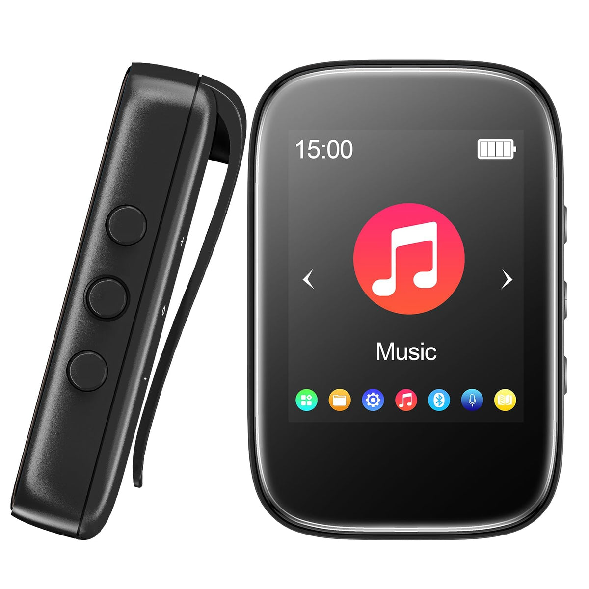QNGEE 32GB Bluetooth MP3 Player with clip-on design for easy sports listening