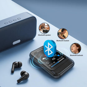 QNGEE portable music player back panel highlighting its lightweight body for sports use.