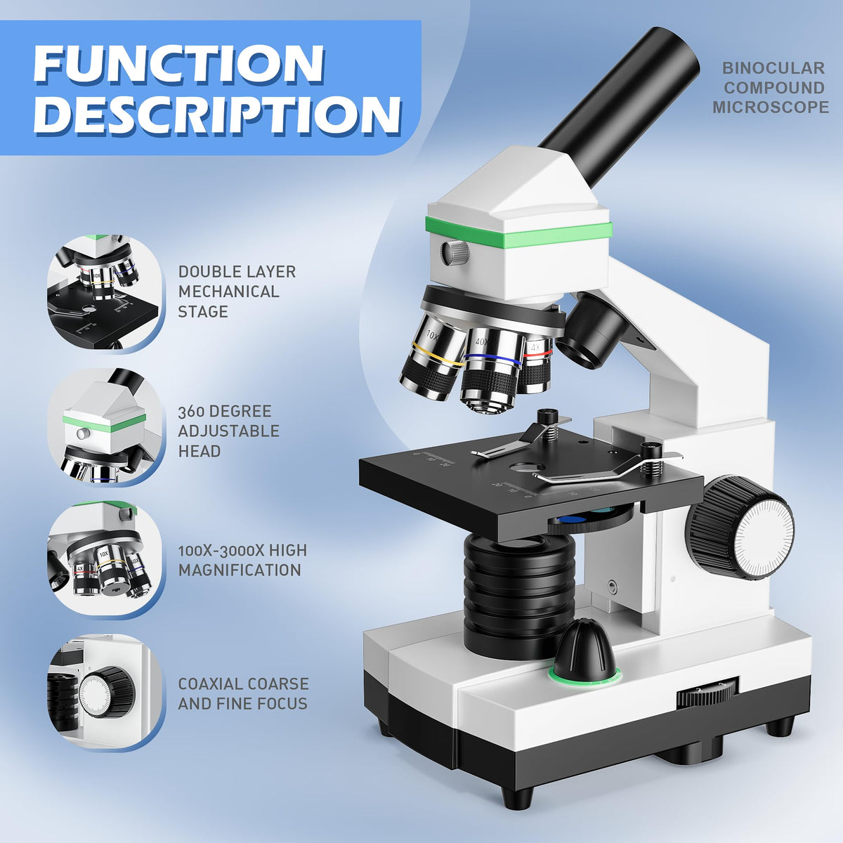 Qniuco microscope eyepieces provide crisp, detailed imaging for education at home.