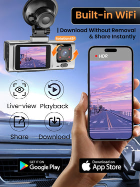 QOAK dash cam parking monitor view provides around-the-clock protection when parked.