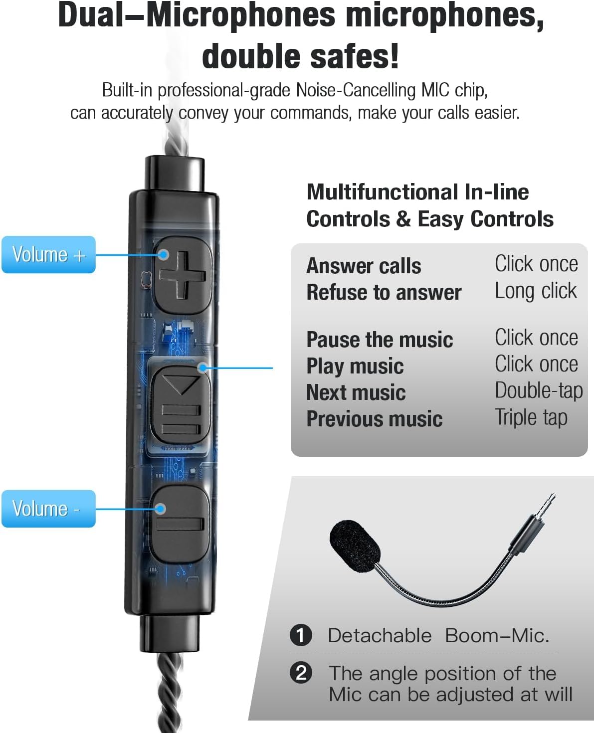 QOEKUEY ergonomic headset design reduces ear pressure during use
