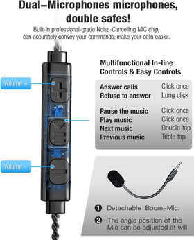 QOEKUEY ergonomic headset design reduces ear pressure during use