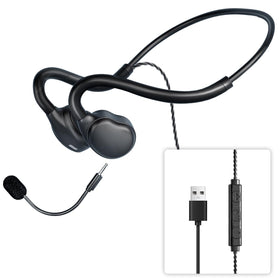 QOEKUEY open-ear headset design shown for long-call comfort and awareness