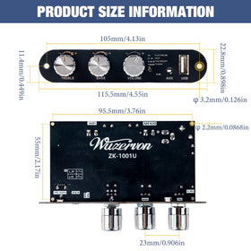 Qoroos ZK-1001U USB and AUX ports for flexible input options