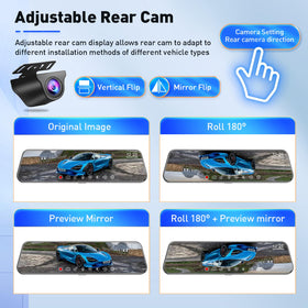 QOZ Mirror 24-hour parking monitor protects the vehicle around the clock.