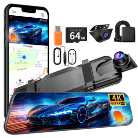 QOZ Mirror Dual Dash Camera front 4K view enhances daytime driving safety.