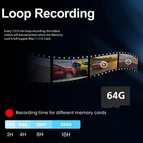 QOZ Mirror Dual Dash Camera G-Sensor guards important clips after impact.