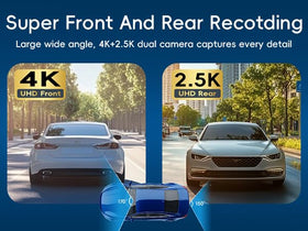 QOZ Mirror Dual Dash Camera rear 2.5K capture for clear rear footage.