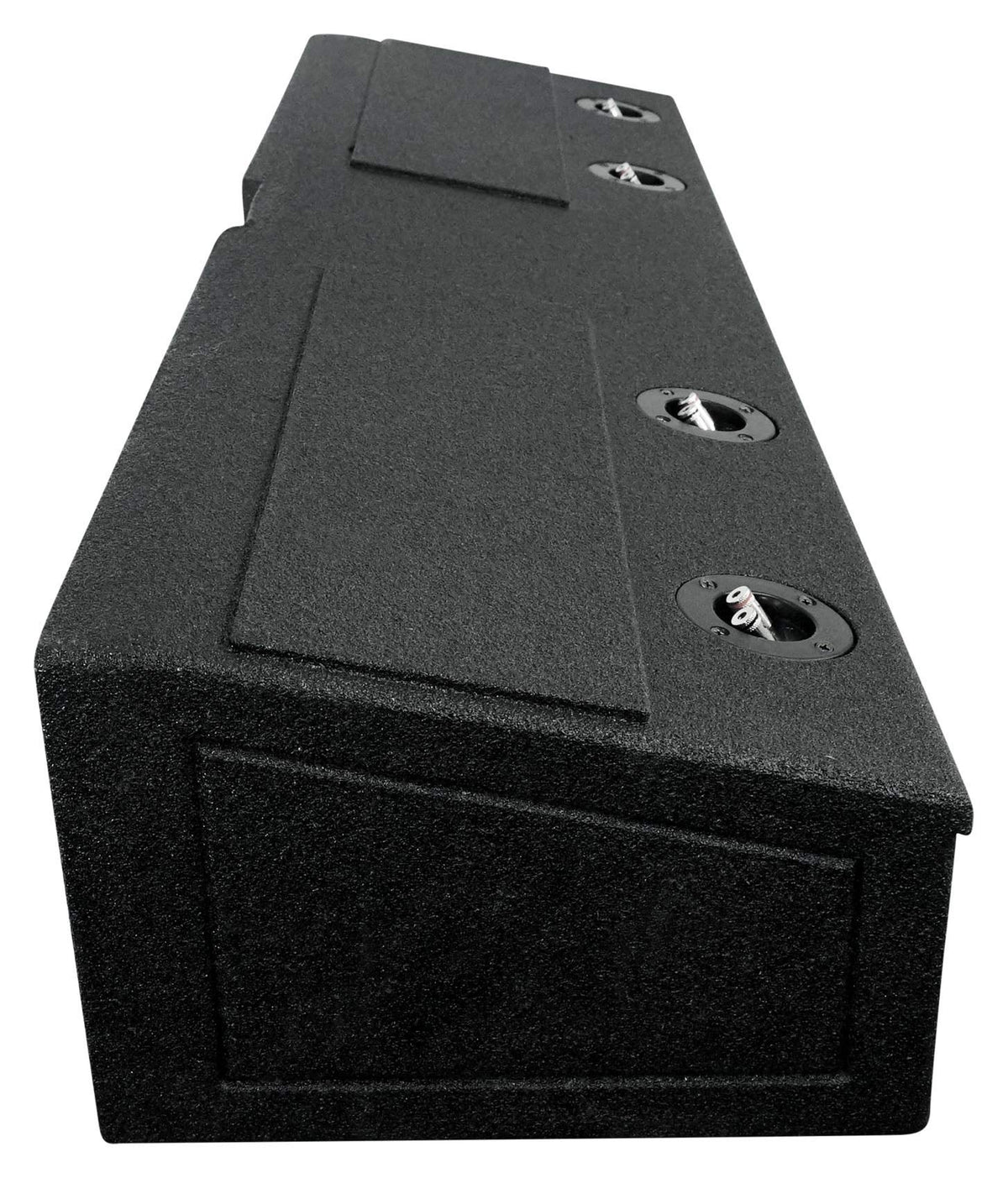 QPower Downfire Quad 8in underseat box rear view for alignment