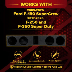 QPower Downfire Quad 8in underseat box top-angle reveals rugged bed liner