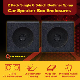 Q Power next to a 6.5" speaker showing fitment and correct driver support