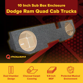 QPower underseat subwoofer in truck cabin offering space-saving placement