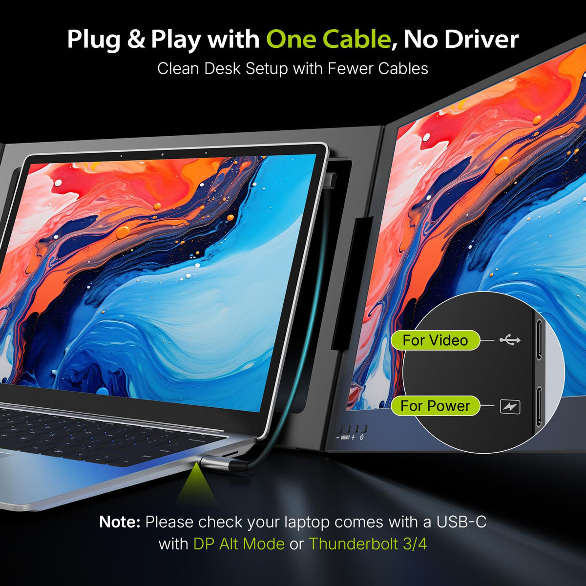 QQH portable dual-monitor on the go illustrating lightweight travel setup