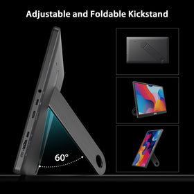 QQH portable monitor in laptop setup as a second screen