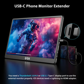 QQH portable monitor ultra-slim design ideal for carry-on travel