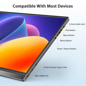 QQH portable monitor smart cover stand enabling adjustable viewing angles.