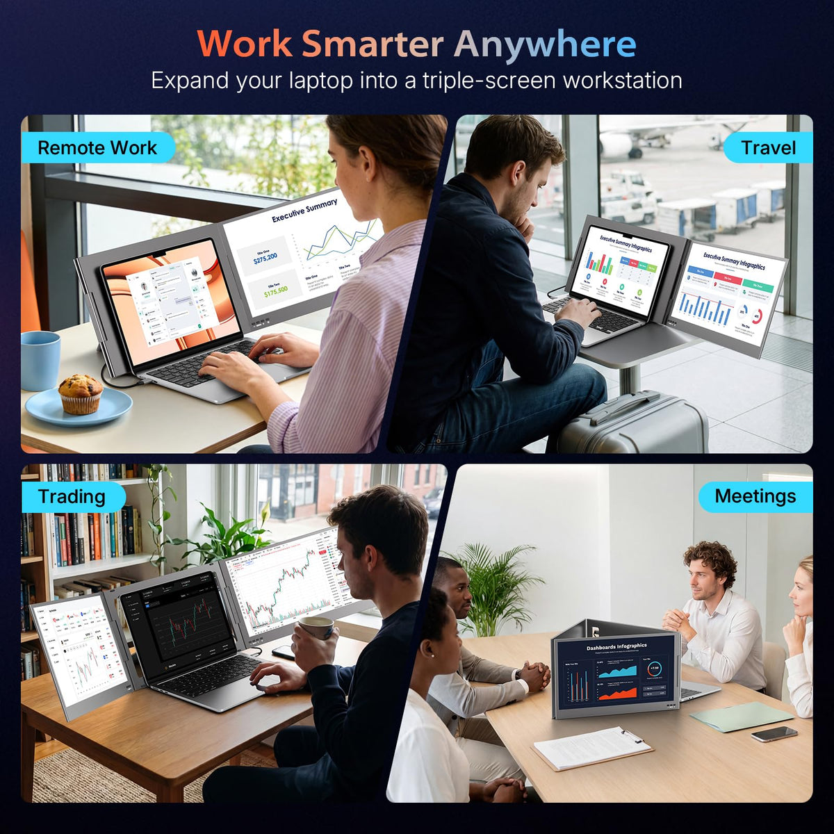 QQH portable travel-friendly monitor expands workspace anywhere you work