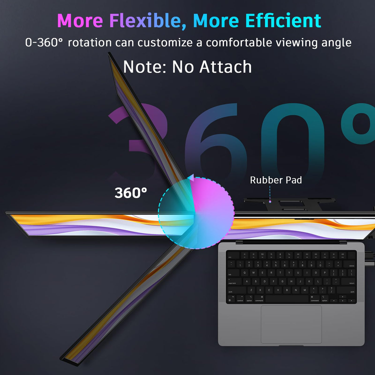 QQH Z80A built-in stand allows 360-degree rotation for flexible setup.