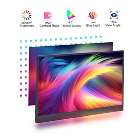 QQU IPS HDR display showing wide colors and angles for multimedia use.