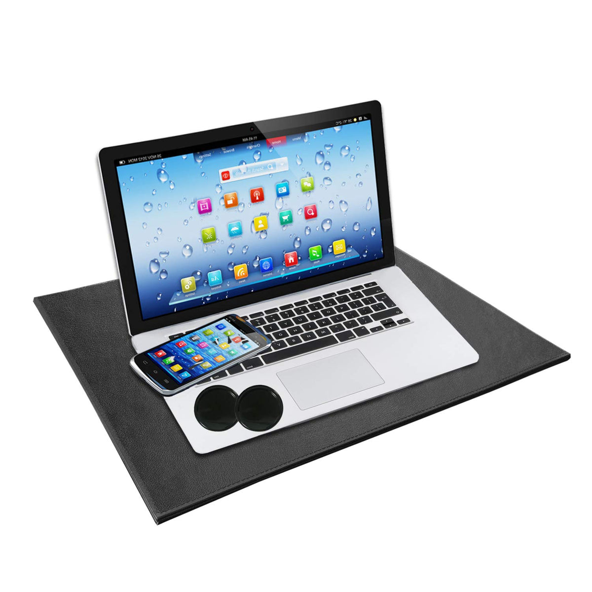 QRFDTSOQY Radiation Protection Pad front view for EMF shielding on desk